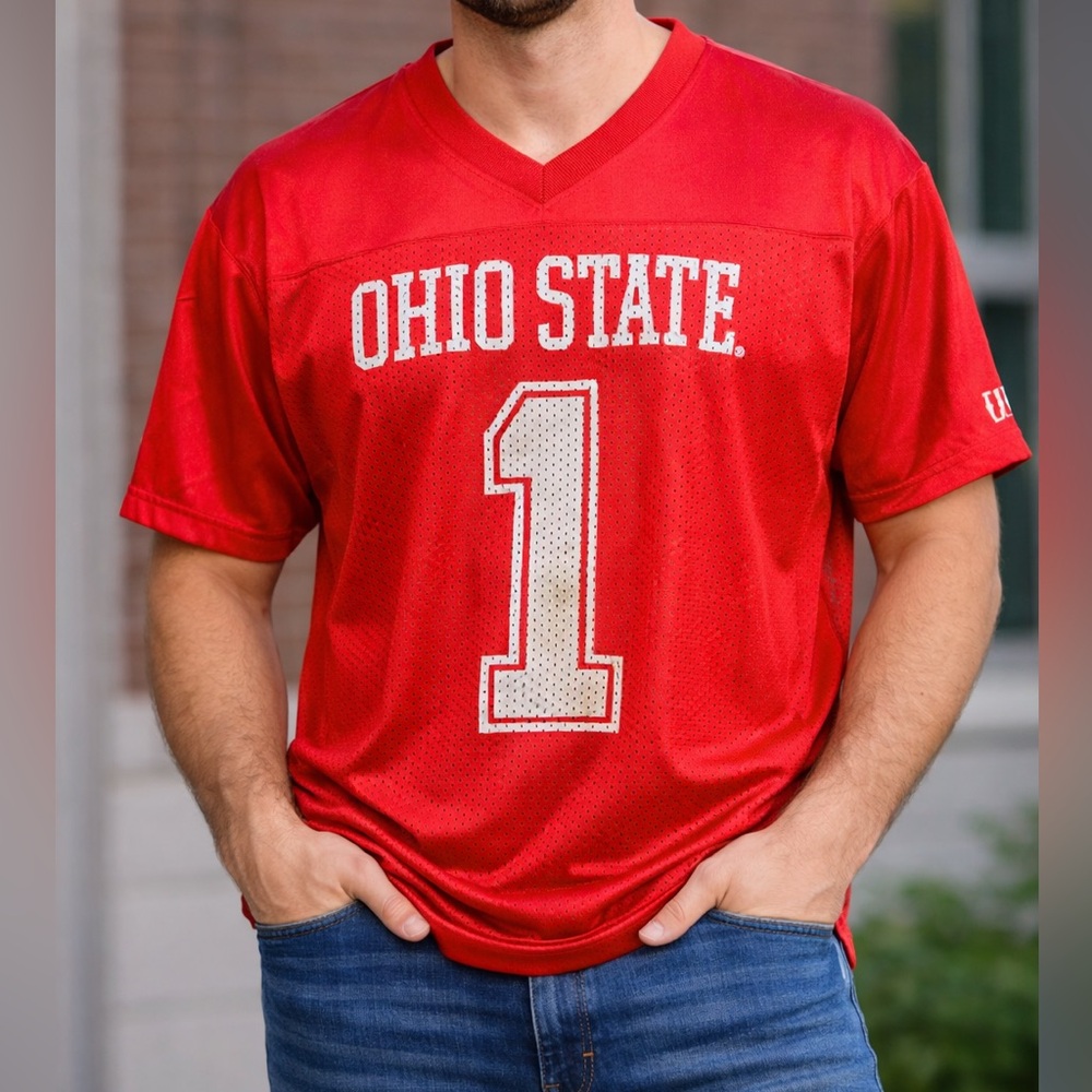 Ohio State Buckeyes #1 Football Jersey Red Mesh XL Fan Shirt